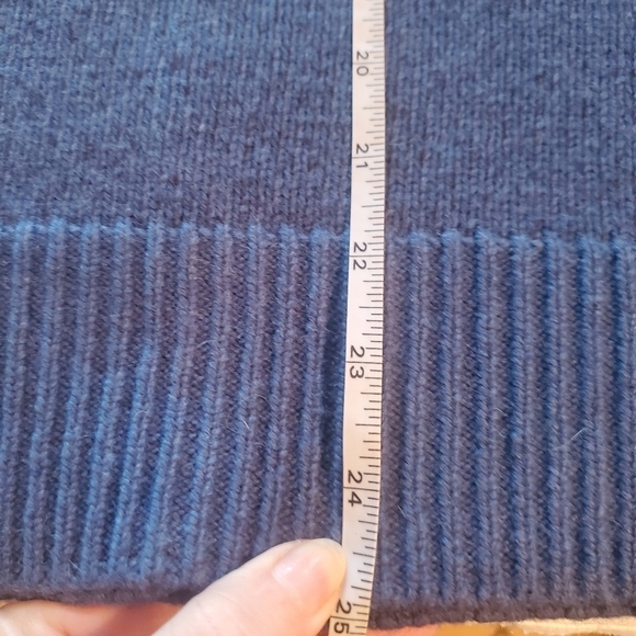 Duluth Trading Co 83% Lambswool Blue Full Zip‎ Sweater Sz L Vest - Picture 7 of 7